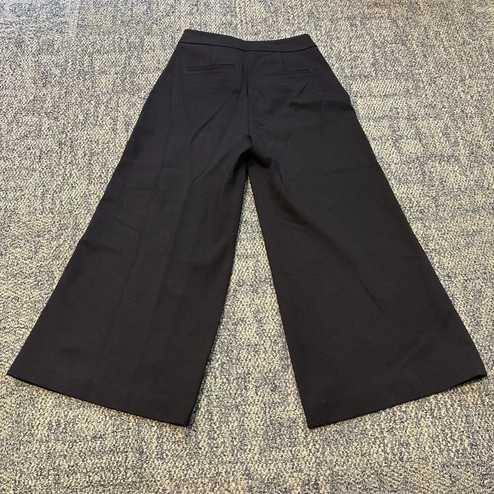 Boden Womens Hampshire Ponte Culottes Crop Pants Sz US 4R Uk 8R Wide Leg Black